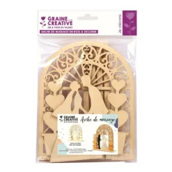 Graine Créative GRAINE CRÉATIVE - Arche de mariage en bois à monter 19 x 18 x 4 cm Clearance