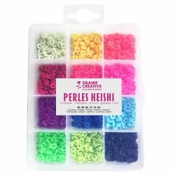 Graine Créative GRAINE CRÉATIVE - 2 boîtes de perles heishi x 12 couleurs fluo New