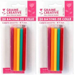 Graine Créative GRAINE CRÉATIVE - 40 bâtonnets de colle pour pistolet à colle ø 7 mm - couleurs Online