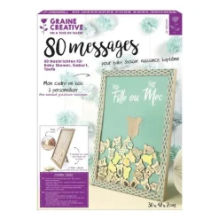 Graine Créative Fête Et Anniversaire | GRAINE CRÉATIVE - Cadre à messages - baby shower naissance - 42 x 30 x 2 cm