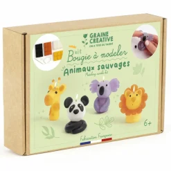 Graine Créative Décoration Créative | GRAINE CRÉATIVE - Coffret diy bougies à modeler animaux sauvages
