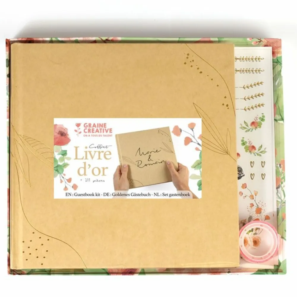 Graine Créative Librairie Et Papeterie | GRAINE CRÉATIVE - Coffret papeterie livre d'or de mariage