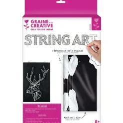 Graine Créative GRAINE CRÉATIVE - Coffret string art - tableau noir cerf art filaire 30 x 22 cm Outlet