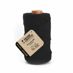 Graine Créative Mercerie | GRAINE CRÉATIVE - Coton cablé recyclé noir 100 m x 2 mm