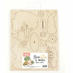 Graine Créative Décoration Créative | GRAINE CRÉATIVE - Décor en bois à monter soi-même lapins et nature 22,5 x 17,5 x 0,2 cm