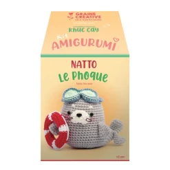 Graine Créative GRAINE CRÉATIVE - Kit crochet Minigurumi - Natto le phoque - 13 cm