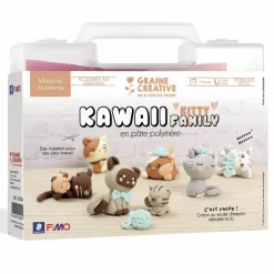 Graine Créative Modelage Et Mosaique | GRAINE CRÉATIVE - Malette de modelage pâte polymère - chatons kawaii
