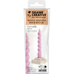 Graine Créative Modelage Et Mosaique | GRAINE CRÉATIVE - Moule silicone pour bougie - Torsadé H.17cm