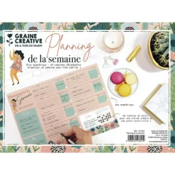 Graine Créative Librairie Et Papeterie | GRAINE CRÉATIVE - Planning de la semaine - magnétique - format a4