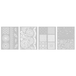Graine Créative Modelage Et Mosaique | GRAINE CRÉATIVE - 4 pochoirs pâte polymère 11,4 x 15,3 cm - déco