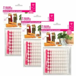 Graine Créative Modelage Et Mosaique | GRAINE CRÉATIVE - 3 réglettes tampon alphabet pour pâte polymère