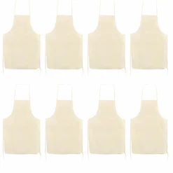 Graine Créative Peinture Et Beaux-Arts | GRAINE CRÉATIVE - 8 tabliers adulte en coton blanc cassé 90 x 60 cm