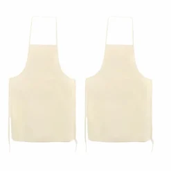 Graine Créative Peinture Et Beaux-Arts | GRAINE CRÉATIVE - 2 tabliers adulte en coton blanc cassé 90 x 60 cm