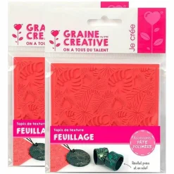 Graine Créative Modelage Et Mosaique | GRAINE CRÉATIVE - 2 tapis de texture pour pâte polymère - feuillage
