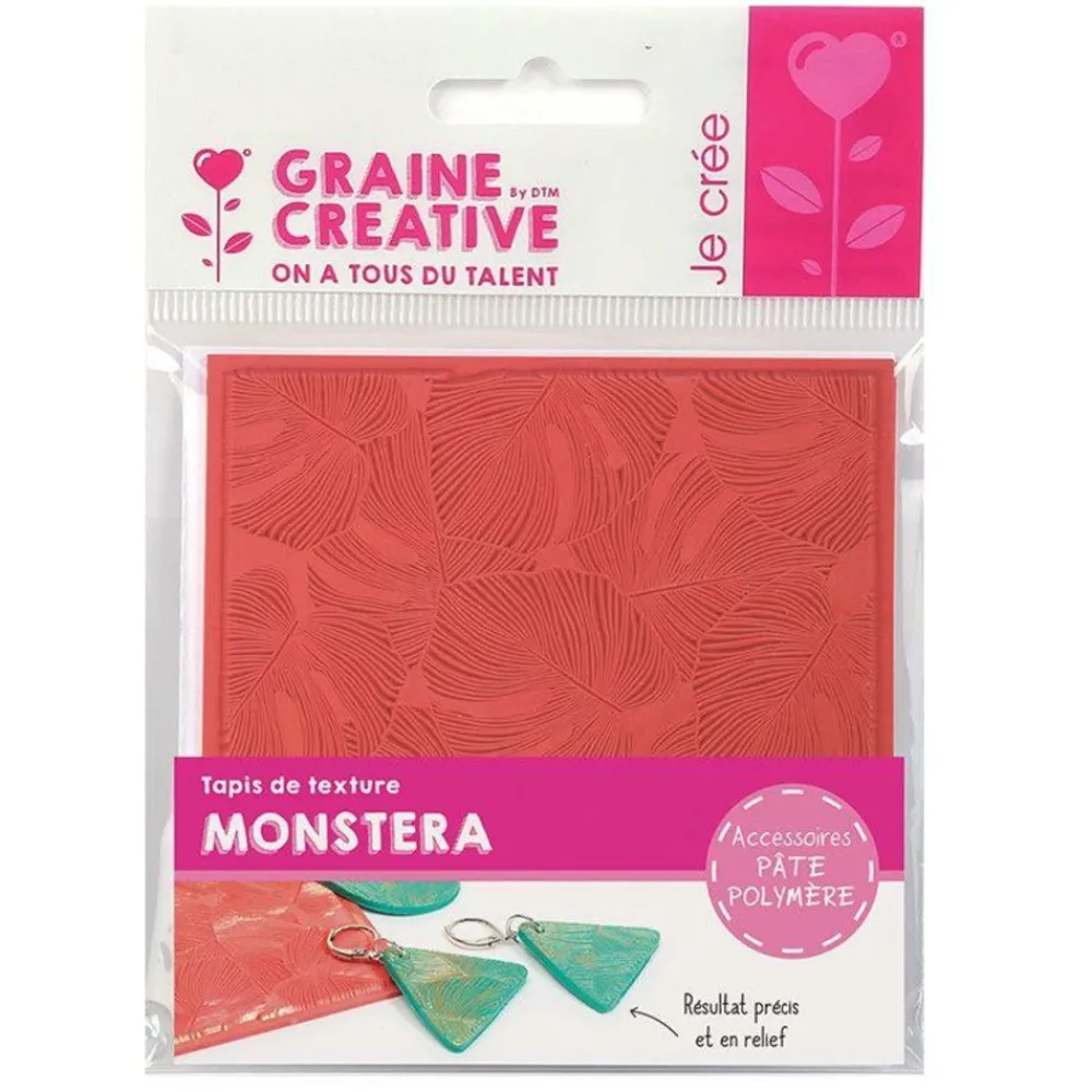 Graine Créative Modelage Et Mosaique | GRAINE CRÉATIVE - Tapis de texture pour pâte polymère - monstera
