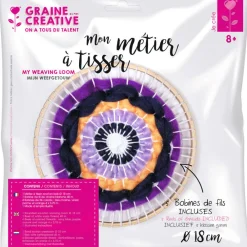 Graine Creative Mercerie | - Kit Métier à tisser D18cm (5 bobines incluses)