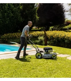 Grin Tondeuses | - Tondeuse thermique professionnelle 53cm - mulching haute performance, moteur briggs stratton 190cm3 - 2 vitesses avant -