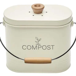 Guillouard Jardinage Écologique | - Composteur de cuisine ovale en métal avec filtre 3 litres