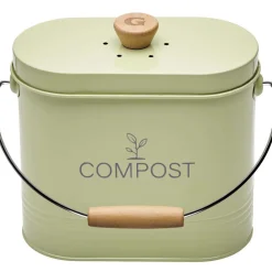Guillouard Jardinage Écologique | - Composteur de cuisine ovale en métal avec filtre 3 litres