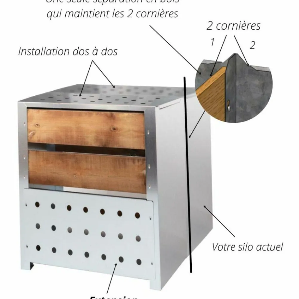 Guillouard - Extension pour silo à compost acier et bois 200l Discount