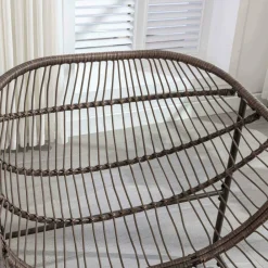 Gutent Coussins Extérieurs Et Accessoires | - Chaise berçante d'extérieur, chaise berçante en osier surdimensionnée, porche avant, jardin, arrière-cour, terrasse, grise.