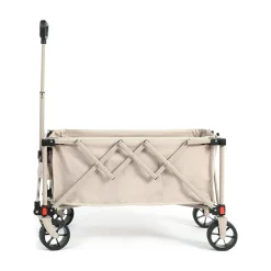 Gutent - Chariot pliable jardin, roues tout-terrain, poignée réglable, beige Sale