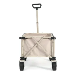 Gutent - Chariot pliable jardin, roues tout-terrain, poignée réglable, beige Sale