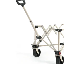 Gutent - Chariot pliable jardin, roues tout-terrain, poignée réglable, beige Sale
