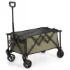 Gutent - Chariot pliable jardin, roues tout-terrain, poignée réglable, vert armée