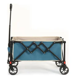 Gutent - Chariot pliable jardin, roues tout-terrain, poignée réglable, bleu Discount