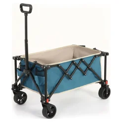 Gutent - Chariot pliable jardin, roues tout-terrain, poignée réglable, bleu Discount
