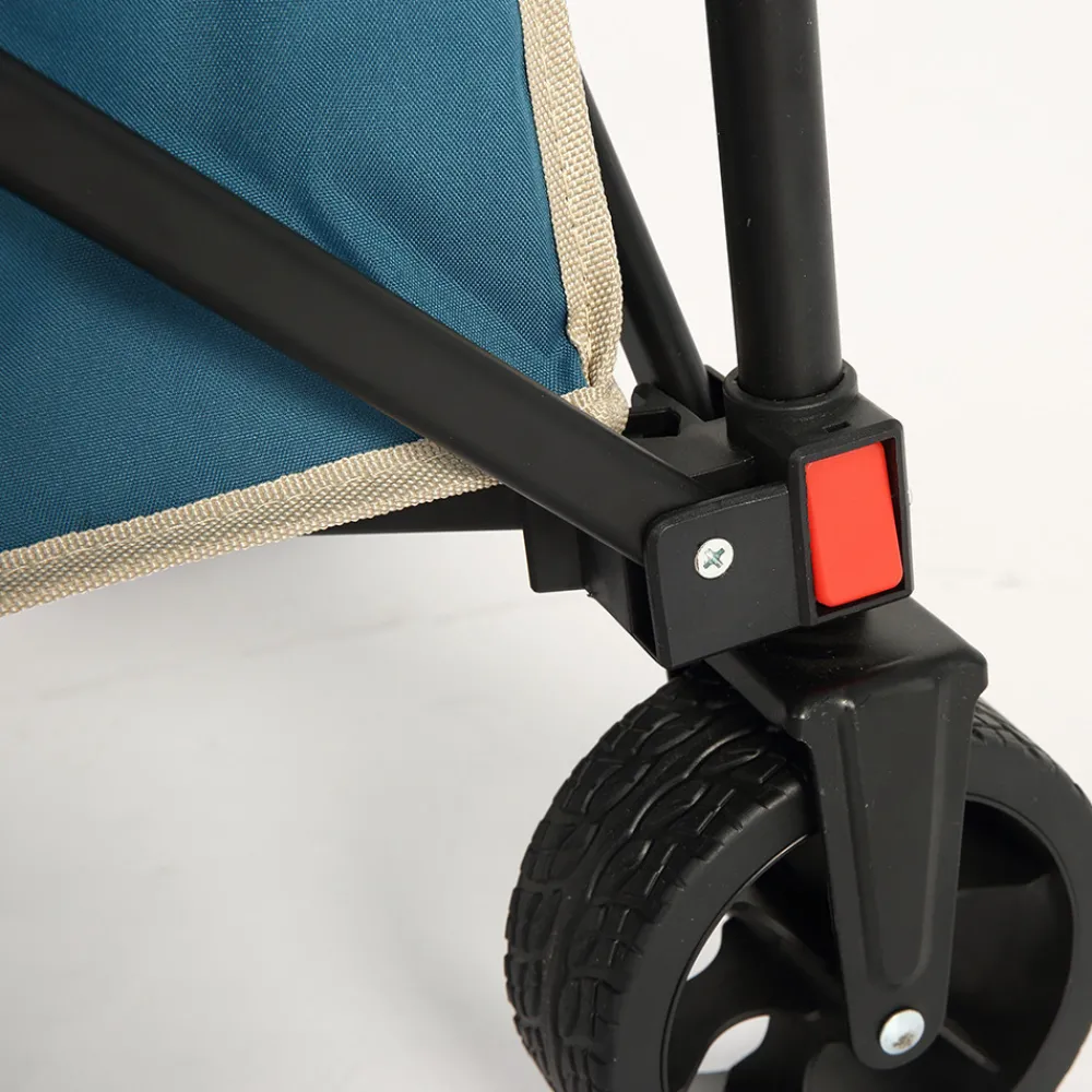 Gutent - Chariot pliable jardin, roues tout-terrain, poignée réglable, bleu Discount