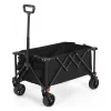 Gutent Outils De Jardinage Et Accessoires | - Chariots pliants, chariot pliant avec roues tout terrain, chariots de jardin robustes avec poignée réglable, noir