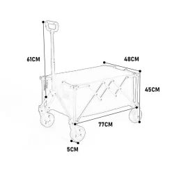 Gutent Outils De Jardinage Et Accessoires | - Chariots pliants, chariot pliant avec roues tout terrain, chariots de jardin robustes avec poignée réglable, noir