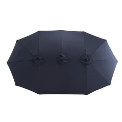 Gutent Parasols, Voiles D’Ombrage | - Parasol double face rectangulaire grand avec manivelle,bleu marine