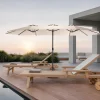Gutent Parasols, Voiles D’Ombrage | - Parasol double face rectangulaire grand avec manivelle,kaki