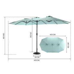 Gutent Parasols, Voiles D’Ombrage | - Parasol double face rectangulaire grand avec manivelle,vert clair