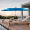 Gutent Parasols, Voiles D’Ombrage | - Parasol double face rectangulaire grand avec manivelle,bleu foncé