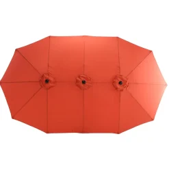 Gutent Parasols, Voiles D’Ombrage | - Parasol double face rectangulaire grand avec manivelle,orange