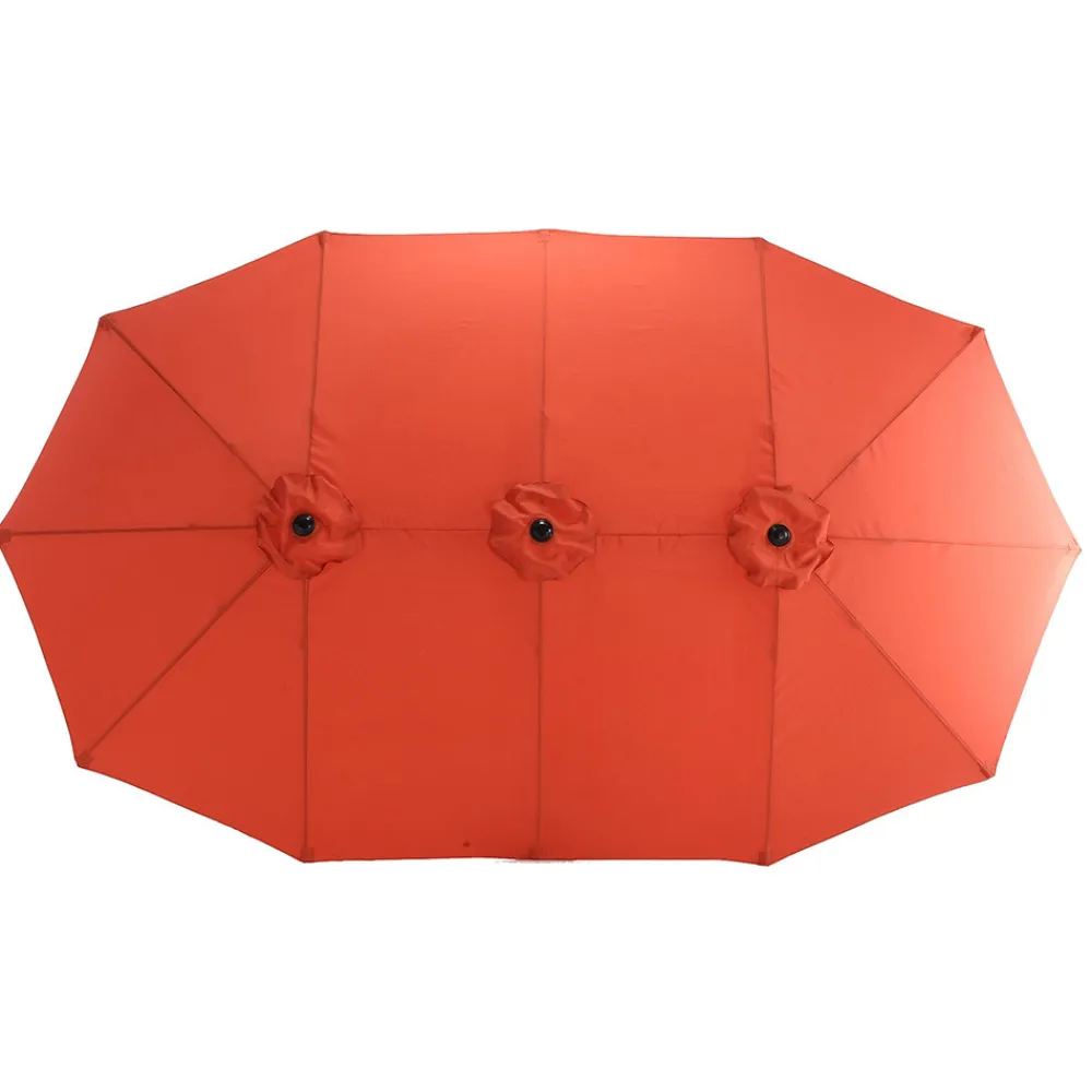 Gutent Parasols, Voiles D’Ombrage | - Parasol double face rectangulaire grand avec manivelle,orange