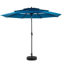 Gutent - Parasol à manivelle,parasol extérieur double face rectangulaire grand,bleu