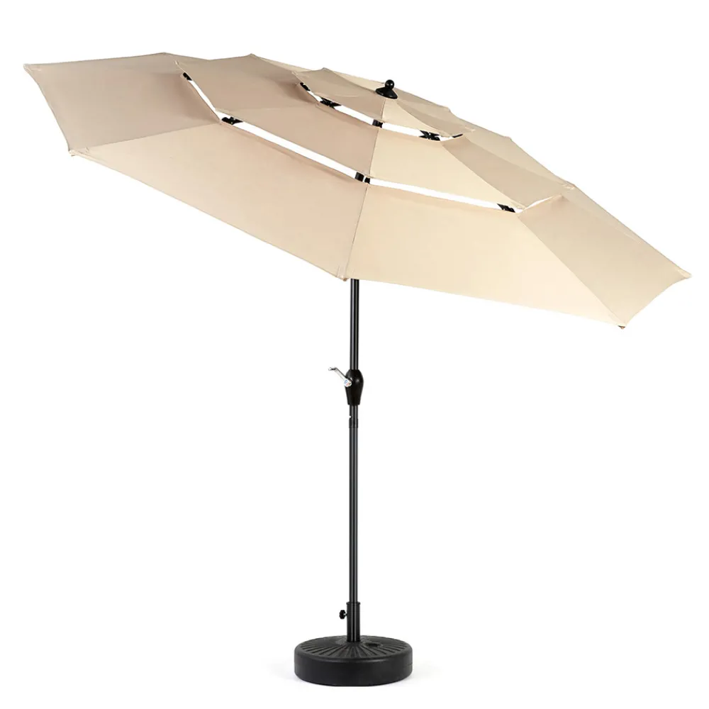 Gutent Parasols, Voiles D’Ombrage | - Parasol à manivelle,parasol extérieur double face rectangle grand,kaki