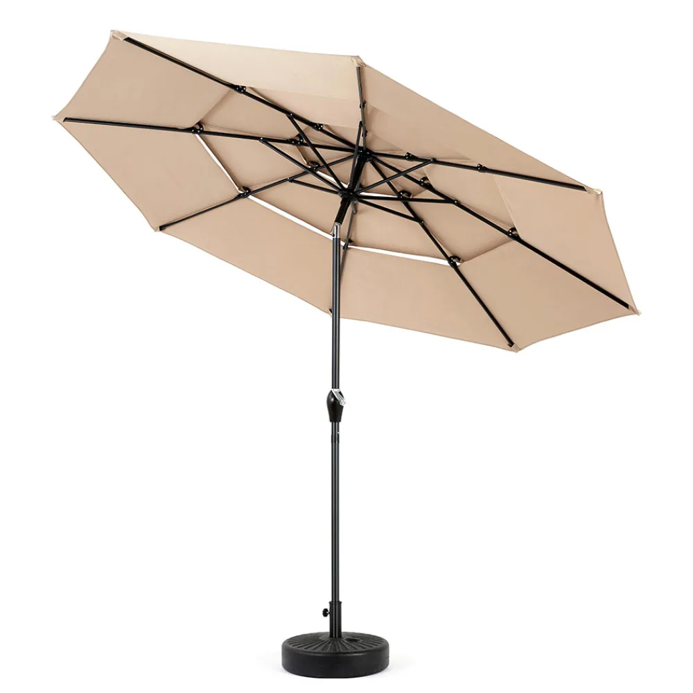 Gutent Parasols, Voiles D’Ombrage | - Parasol à manivelle,parasol extérieur double face rectangle grand,kaki