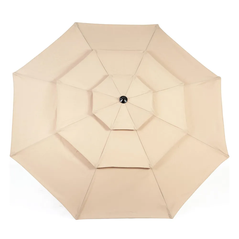 Gutent Parasols, Voiles D’Ombrage | - Parasol à manivelle,parasol extérieur double face rectangle grand,kaki