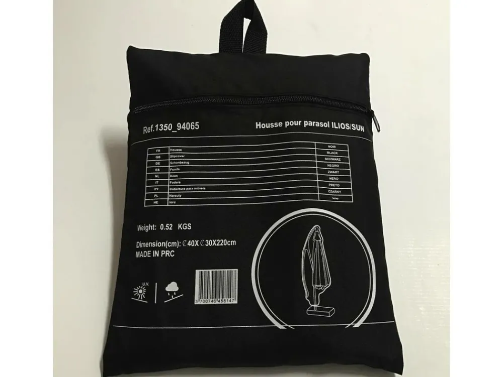 Habitat Et Jardin Entretien Du Mobilier | - Housse de protection pour parasol - 40 x 220 cm - noir
