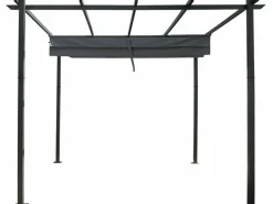 Habitat Et Jardin Pergolas, Tonnelles, Barnums | - Pergola en aluminium avec toit rétractable - 3 x 3 m - gris