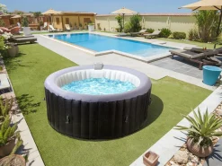 Habitat Et Jardin - Spa gonflable en pvc "malaga" - 4 places - gris