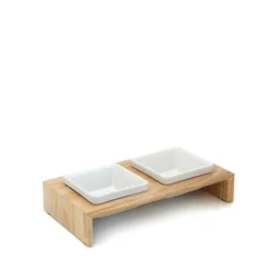 Hami Form Gamelles Et Autres Accessoires | - Gamelle bois double S pour chien et chat