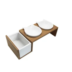 Hami Form Gamelles Et Autres Accessoires | - Gamelle double chat avec support herbe