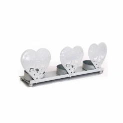 Heart Of The Home - Photophore de noël coeurs natural - 3 bougies - blanc Outlet